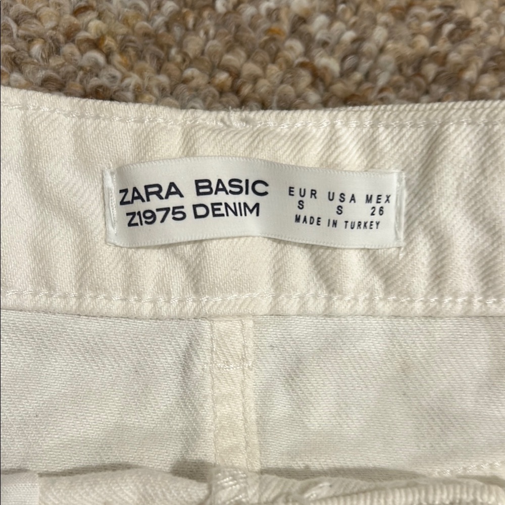 White Zara Denim Mini Skirt Small - Picture 3 of 13